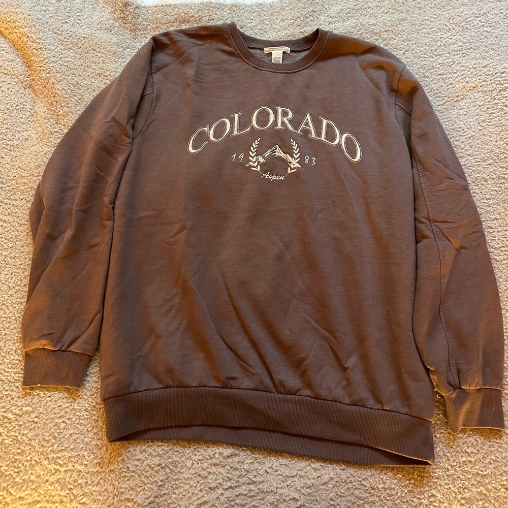 Tilly’s Full Tilt Brown Colorado Crewneck Sweatshirt